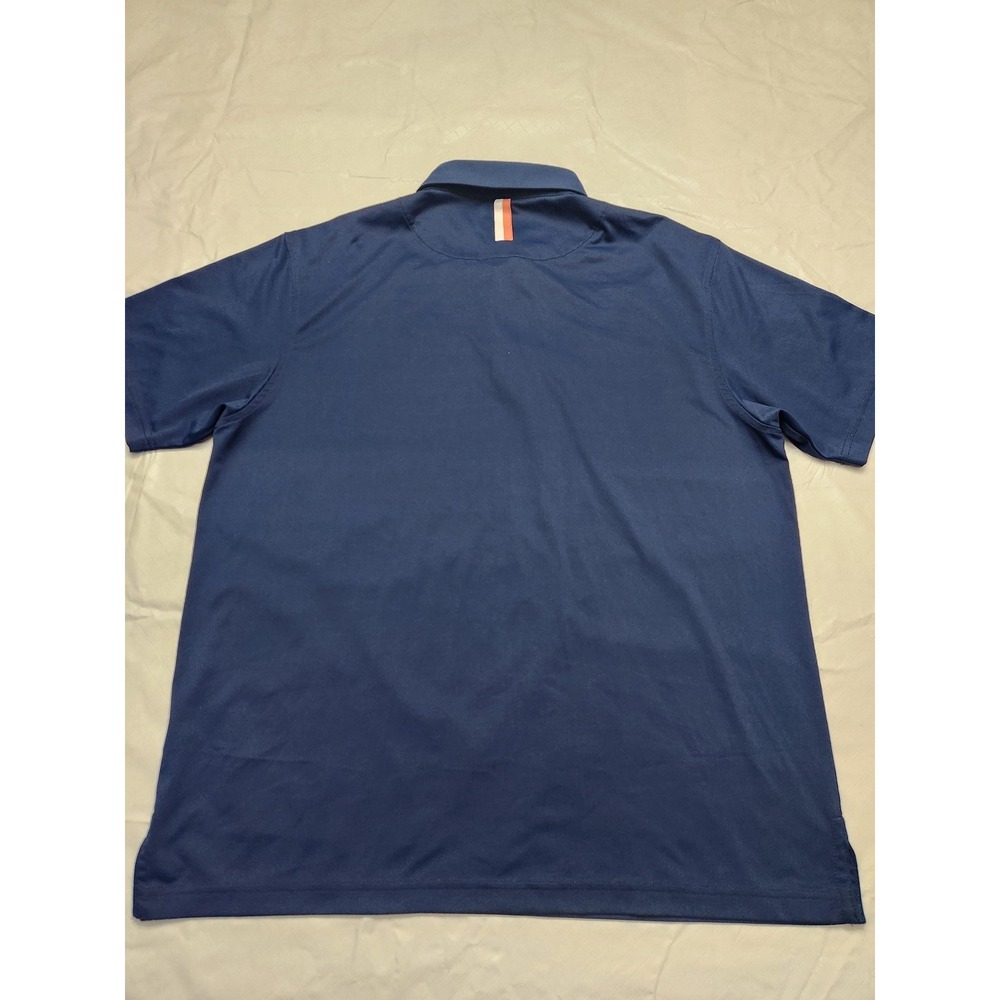 Rhoback Polo Shirt Mens Large Blue Solid Golf Performance Stretch Athletic - Picture 8 of 11